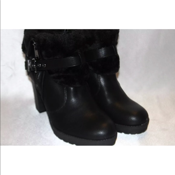 guess black fur boots